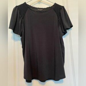 Banana Republic Blouse Black Short Sleeved Medium